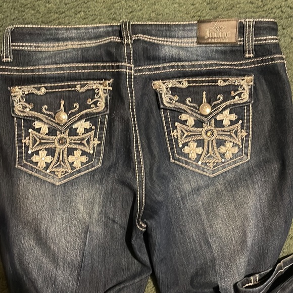 LOVE INDIGO Women’s Size 10 Denim Jeans Bootcut Fit Stretch Embellished Style - Picture 3 of 3
